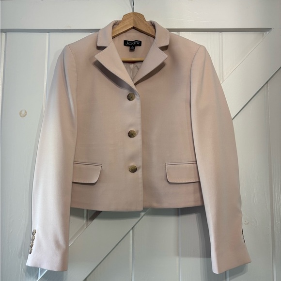 J Crew Cropped Lady Blazer In four season stretch Peach Petal Fall 2025 Size2 - Picture 3 of 9